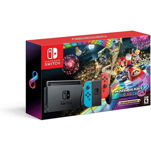 Nintendo Switch with Mariokart Deluxe 8 Handheld Video Game