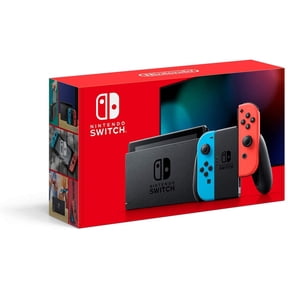 Nintendo Switch with Neon Blue and Neon Red JoyCon - Japan Import with US Plug