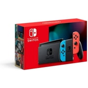 Nintendo Switch with Neon Blue and Neon Red Joy Con - Japan Import with US Plug