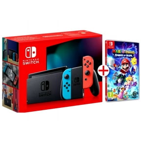 Nintendo Switch with Neon Blue and Neon Red Joy Con with Mario + Rabbids: Sparks of Hope (Physical Game) - Limited Bundle (Region Free Edition)