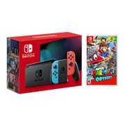 Nintendo Switch with Neon Red and Neon Blue Joy-Cons International Edition Bundle with Super Mario Odyssey