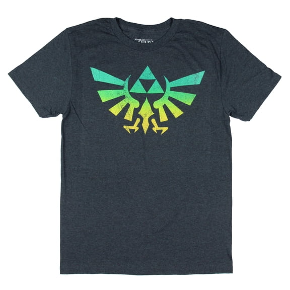 Nintendo The Legend Of Zelda Men's Ombre Fade Triforce Logo Heather T-Shirt