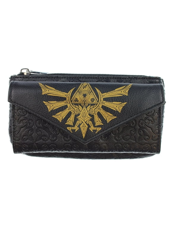 The Legend of Zelda Triforce Crest Top Zip Front Flap Woman's Wallet