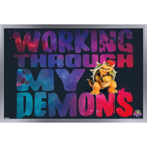 Nintendo The Super Mario Galaxy Movie (2026) - Bowser Demons Wall Poster, 22.375" x 34" Framed