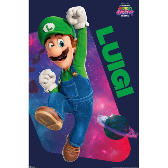 Nintendo The Super Mario Galaxy Movie (2026) - Luigi Jump Wall Poster, 14.725" x 22.375"