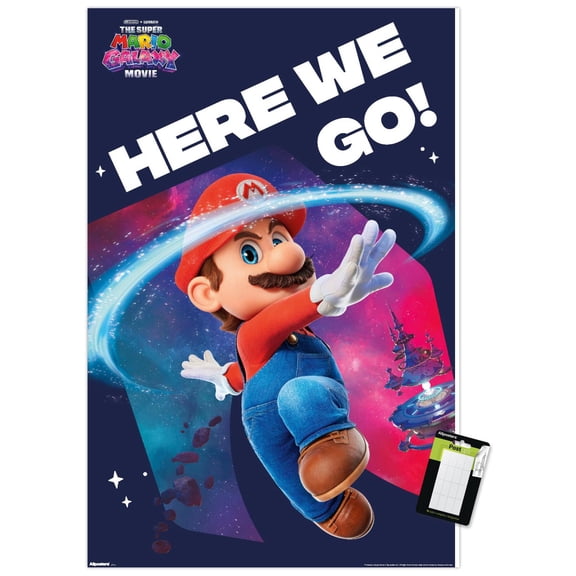 Nintendo The Super Mario Galaxy Movie (2026) - Mario Here We Go! Wall Poster, 22.375" x 34"