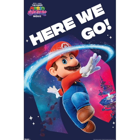 Nintendo The Super Mario Galaxy Movie (2026) - Mario Here We Go! Wall Poster, 22.375" x 34"