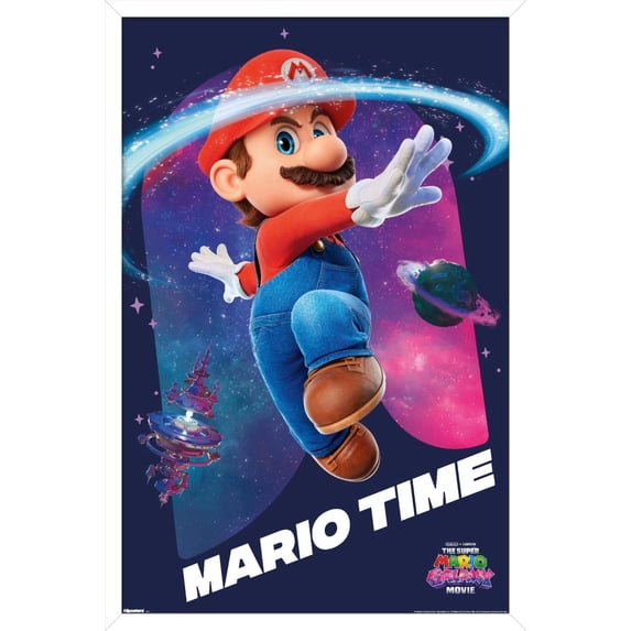 Nintendo The Super Mario Galaxy Movie (2026) - Mario Time Wall Poster, 22.375" x 34" Framed