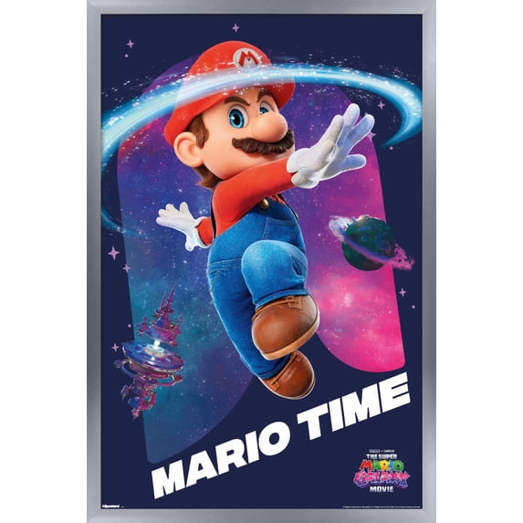 Nintendo The Super Mario Galaxy Movie (2026) - Mario Time Wall Poster, 22.375" x 34" Framed