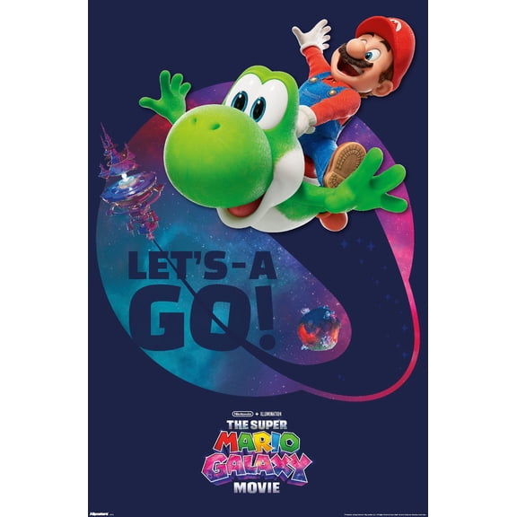 Nintendo The Super Mario Galaxy Movie (2026) - Mario & Yoshi Let's-A Go! Wall Poster, 22.375" x 34"