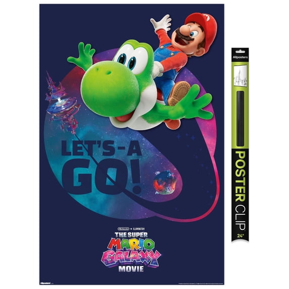 Nintendo The Super Mario Galaxy Movie (2026) - Mario & Yoshi Let's-A Go! Wall Poster, 22.375" x 34"