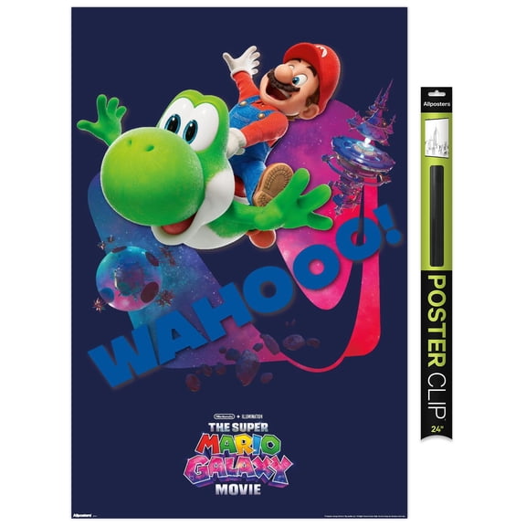 Nintendo The Super Mario Galaxy Movie (2026) - Mario & Yoshi Wahooo! Wall Poster, 22.375" x 34"