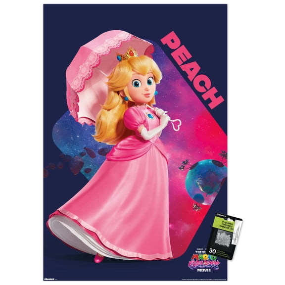 Nintendo The Super Mario Galaxy Movie (2026) - Peach Pose Wall Poster with Push Pins, 22.375" x 34"
