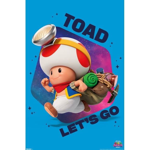 Nintendo The Super Mario Galaxy Movie (2026) - Toad Let's Go Wall Poster, 22.375" x 34"