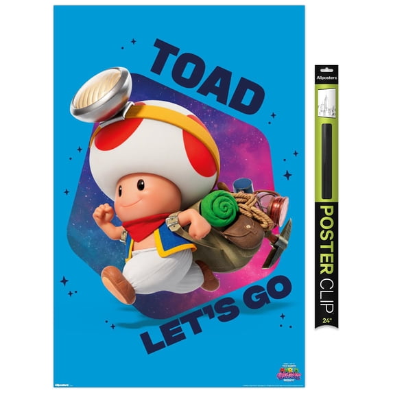 Nintendo The Super Mario Galaxy Movie (2026) - Toad Let's Go Wall Poster, 22.375" x 34"
