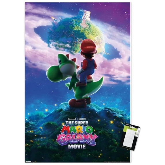 Nintendo The Super Mario Galaxy Movie (2026) - Yoshi Space One Sheet Wall Poster, 22.375" x 34"