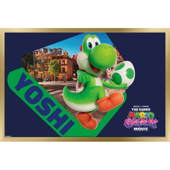Nintendo The Super Mario Galaxy Movie (2026) - Yoshi Street Wall Poster, 22.375" x 34" Framed