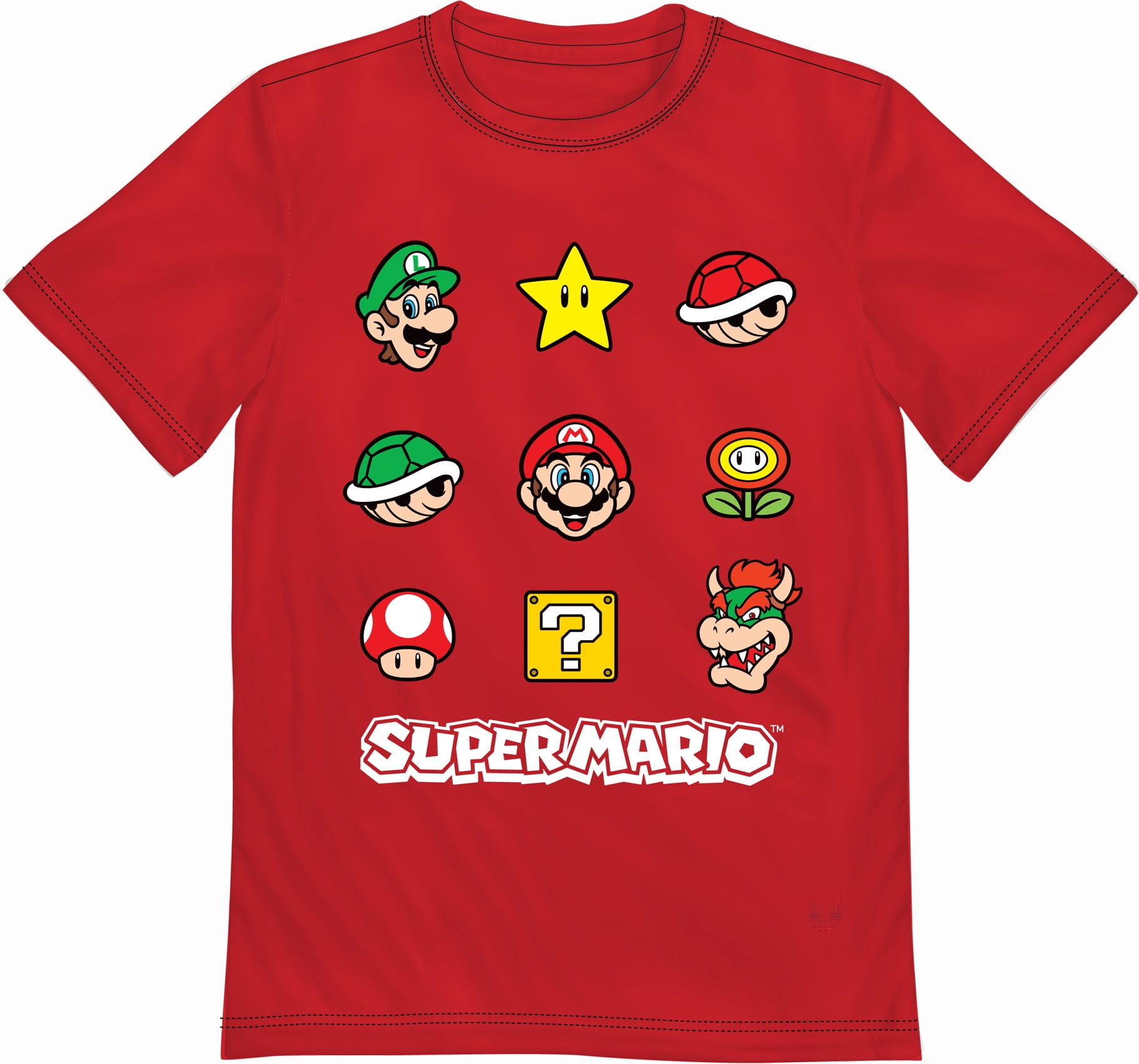Nintendo Video Game Super Mario Characters Adult T-Shirt (X-Large