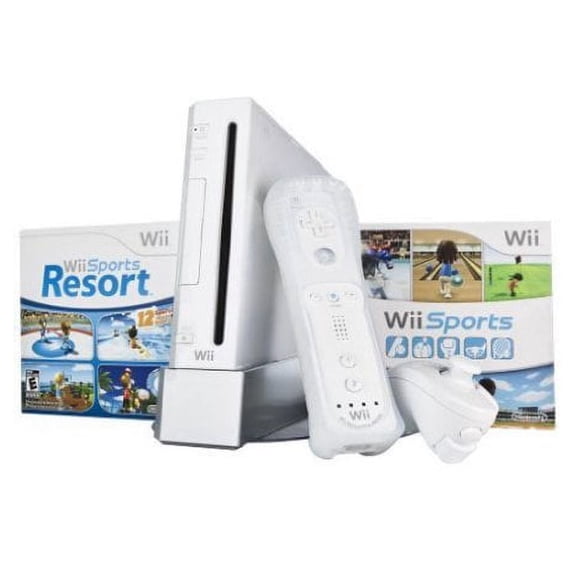 Restored Nintendo, Wii, Console Bundle with Wii Sports & Wii Sports Resort, White, 1