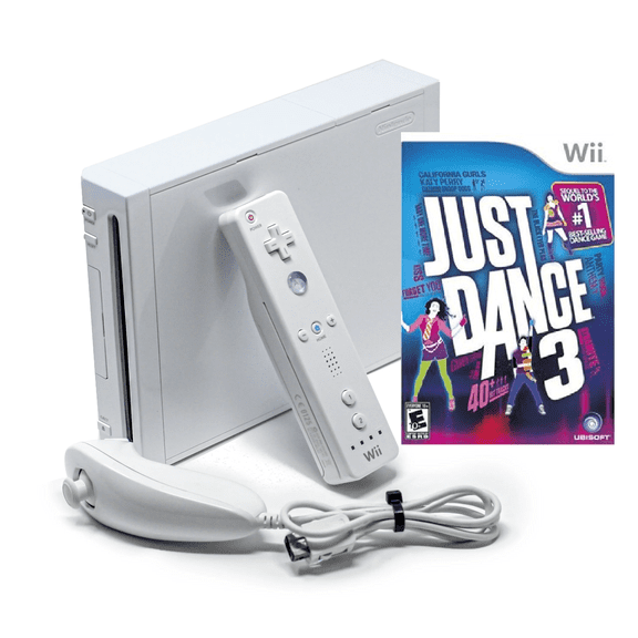Pre-Owned Nintendo Wii Console Just Dance 3 Game Bundle