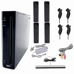 Pre-Owned Nintendo Wii Game Console Black - 4 Remotes
