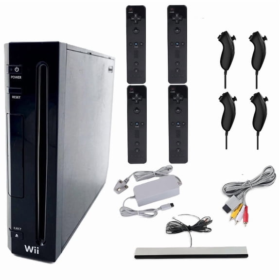 Pre-Owned Wii console RVL-001 WIth NEW ATTACHMENTS & Wii Sports/Wii Play