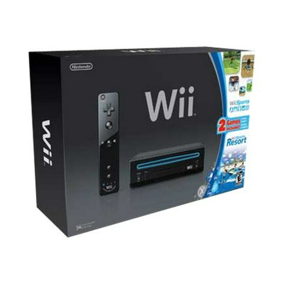 Nintendo Wii - Game console - black - Wii Sports, Wii Sports Resort