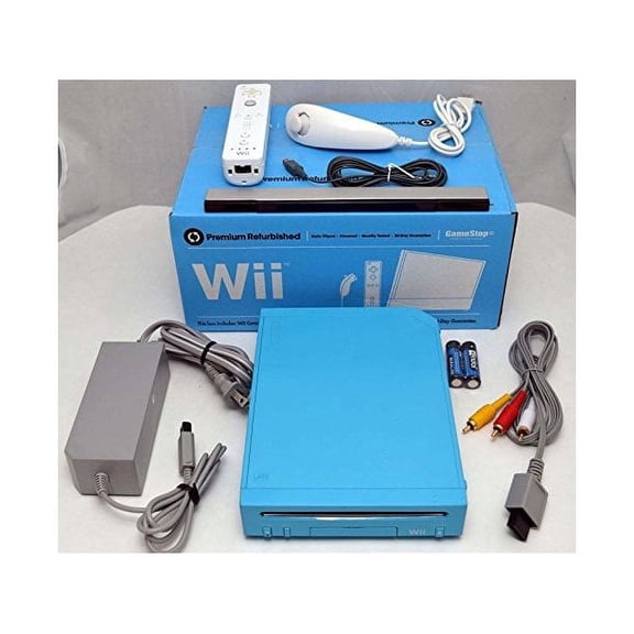 Restored Nintendo Wii Limited Edition Blue Video Game Console Home System RVL-101, 5 GB, Nintendo Gamecube
