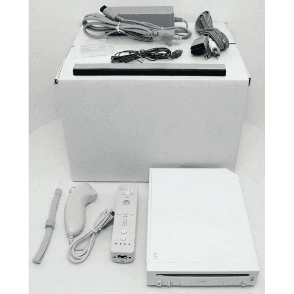 Restored Nintendo Wii System RVL-001 with GameCube Port, 5 GB, White