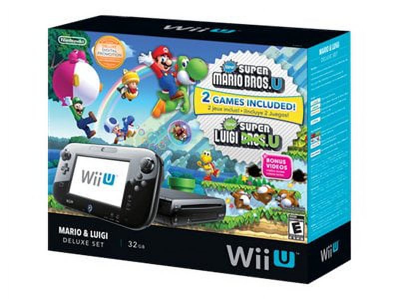 Nintendo Wii U - Mario and Luigi Deluxe Set - game console - Full HD, Full HD, HD, 480p, 480i - black - Super Mario Bros. U, Super Luigi U - image 1 of 2