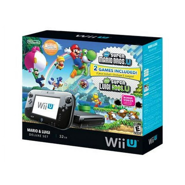 Nintendo Wii U - Mario and Luigi Deluxe Set - game console - Full HD, Full HD, HD, 480p, 480i - black - Super Mario Bros. U, Super Luigi U