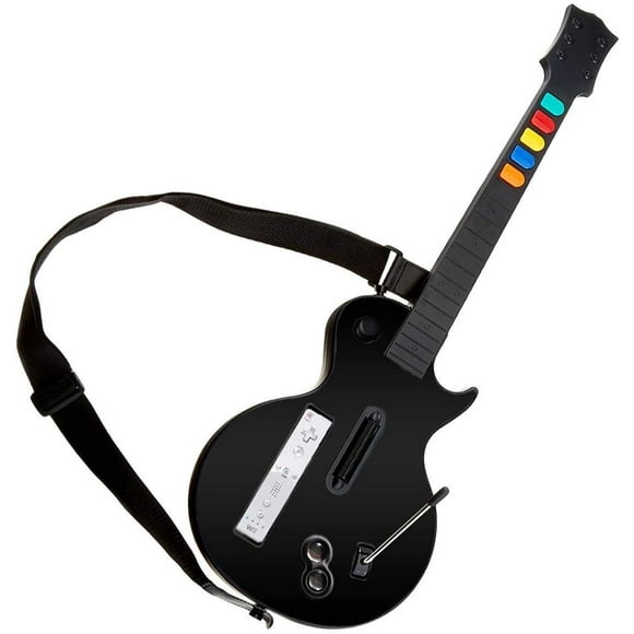 NBCP Wireless Guitar Controller for Nintendo Wii, Compatible with Guitar Hero and Rock Band Games,Black color