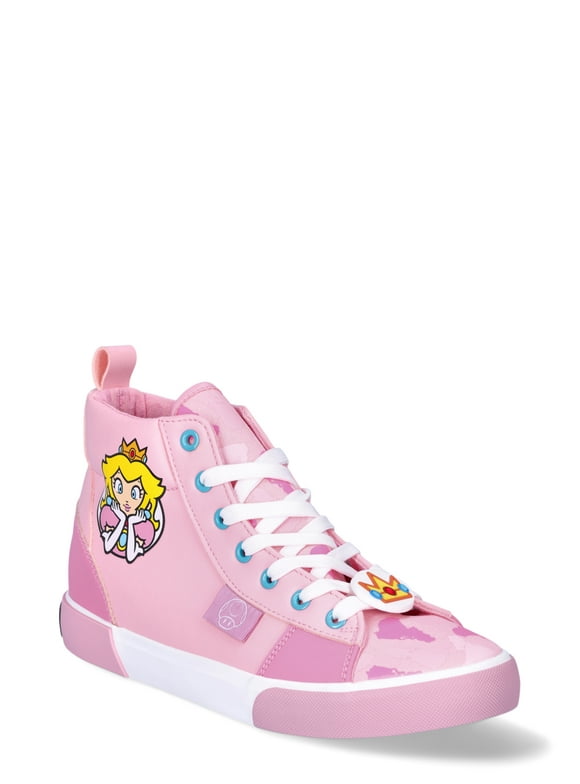 Nintendo Women's Princess Peach Casual High-Top Sneaker, Sizes 6-11