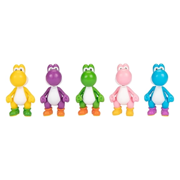 Nintendo Yoshi Multi-Pack Yellow, Purple, Green, Pink & Light Blue Yoshi Mini Figure 5-Pack