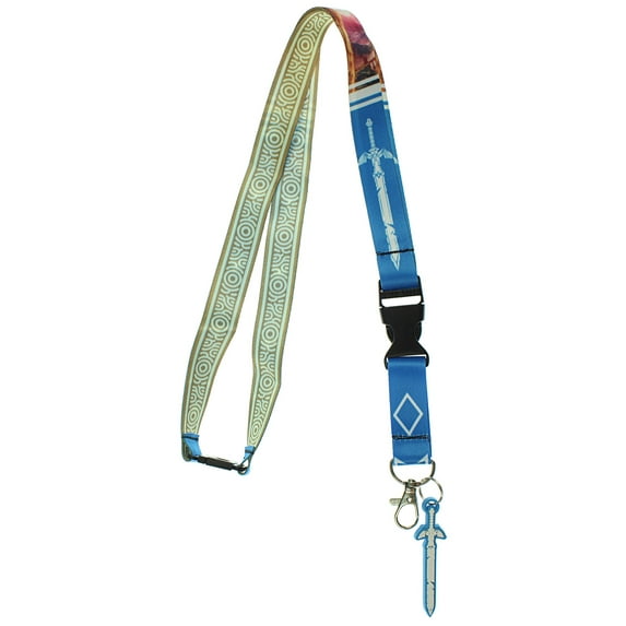 Nintendo Zelda Breath of the Wild Lanyard With 3D Rubber Charm ID Card Holder And Sticker