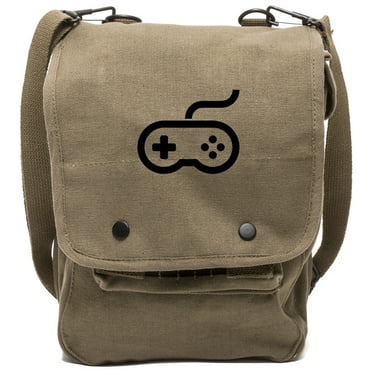 Nintendo controller Canvas Crossbody Travel Map Bag Case in Olive