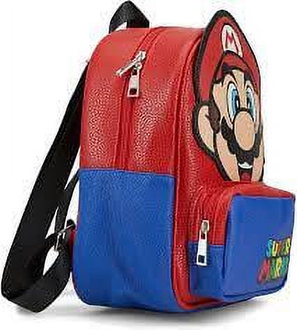 Nintendo's Super Mario Cosplay 10.5 Backpack, Faux Leather PU with 3D Features, Red & Blue - image 1 of 6