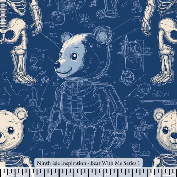 Ninth Isle Inspiration - Bear With Me Series - 100% Rayon Fabric By The Yard (Series1, 1Yard)