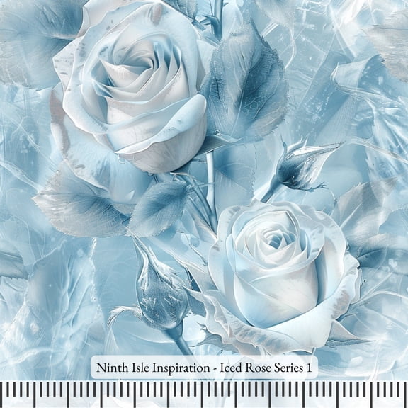 Ninth Isle Inspiration - Iced Rose Series - 100% Rayon Fabric By The Yard (Series1, HalfYard)
