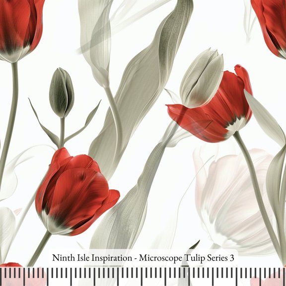 Ninth Isle Inspiration - Microscope Tulip Series - 100% Rayon Fabric By The Yard (Series3, HalfYard)