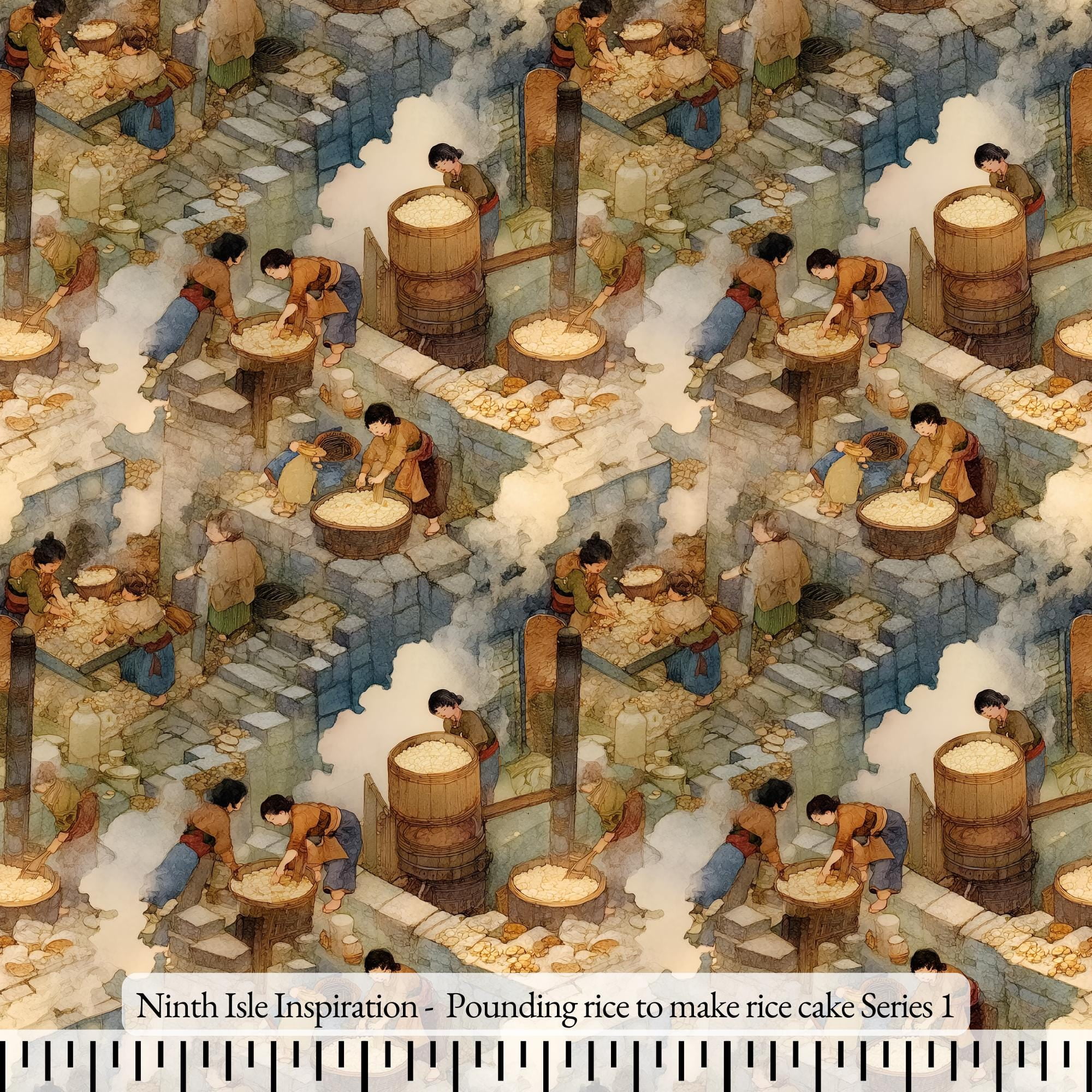 Ninth Isle Inspiration - Pounding Rice to Make Rice Cake Series - 100% ...