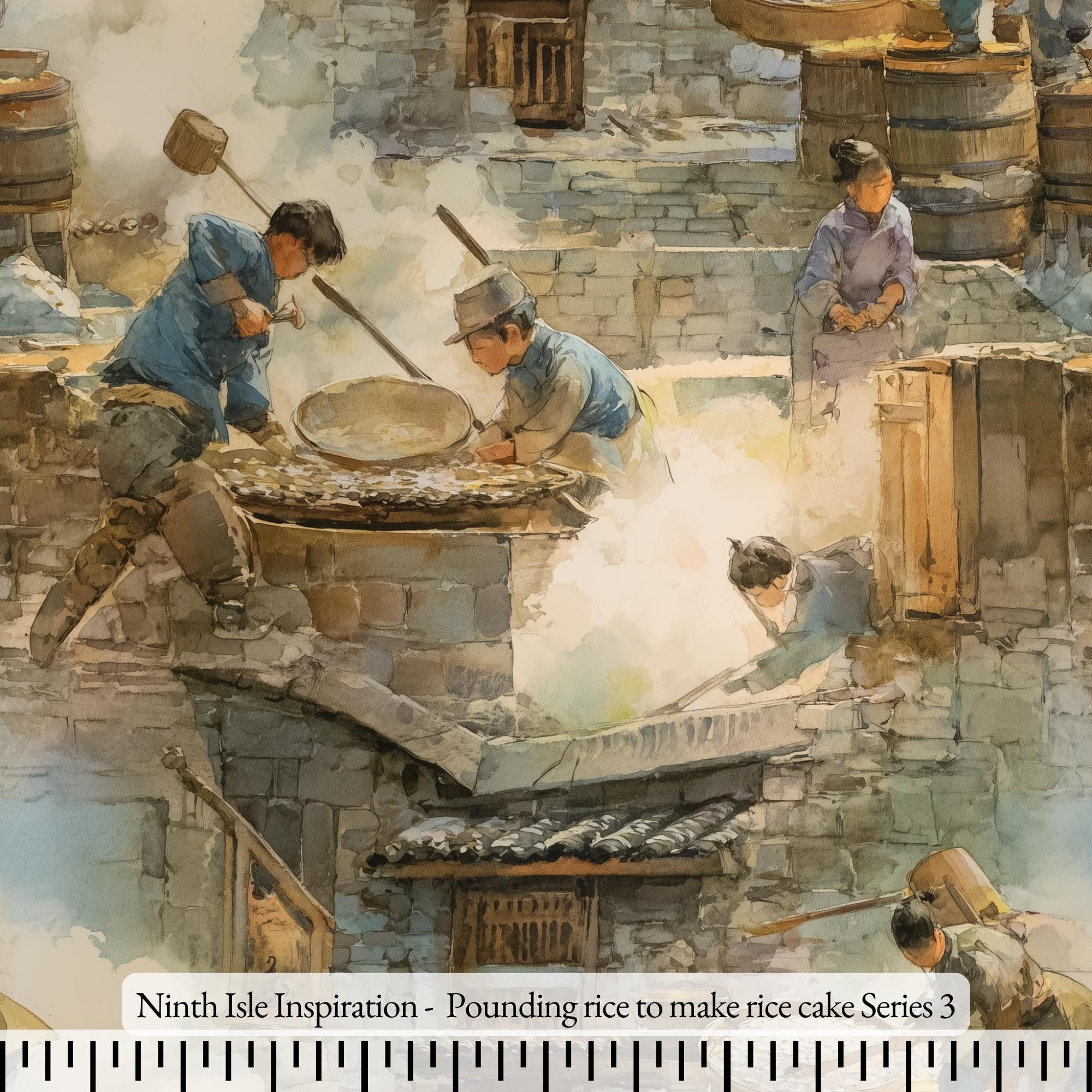 Ninth Isle Inspiration - Pounding Rice to Make Rice Cake Series - 100% ...