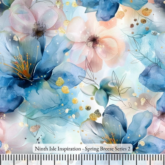 Ninth Isle Inspiration - Spring Breeze Series - 100% Rayon Fabric By The Yard (Series2, 1Yard)