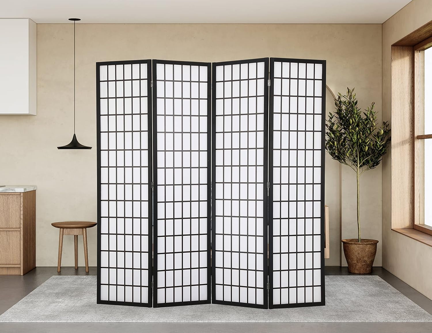NintyFive Room Divider,4Panel Plum Blossom Shoji Screen,6FT Folding ...