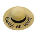 thumbnail image 1 of NioBe Floppy Embroidered Straw Beach Summer Spring Sun Hat, 1 of 2