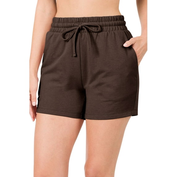 Niobe Clothing Womens French Terry High Waist Cotton Shorts