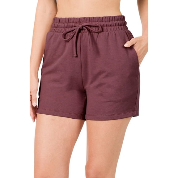Niobe Clothing Womens French Terry High Waist Cotton Shorts