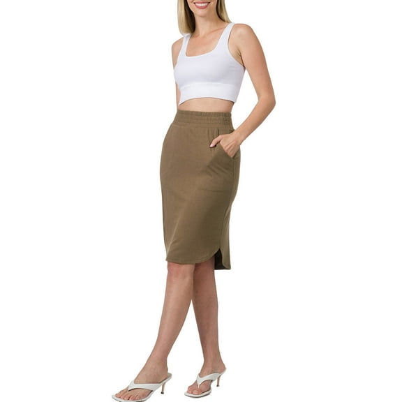 Niobe Clothing Womens High Waist Tulip Knee Length Skirt