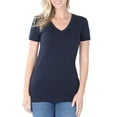 thumbnail image 1 of Niobe Clothing Womens V-Neck Cotton Short Sleeve Long T-Shirt Top, 1 of 7