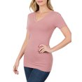 thumbnail image 1 of Niobe Clothing Womens V-Neck Cotton Short Sleeve Long T-Shirt Top, 1 of 7